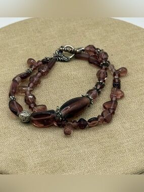 Handcrafted purple Glass Beaded Women's Bracelet